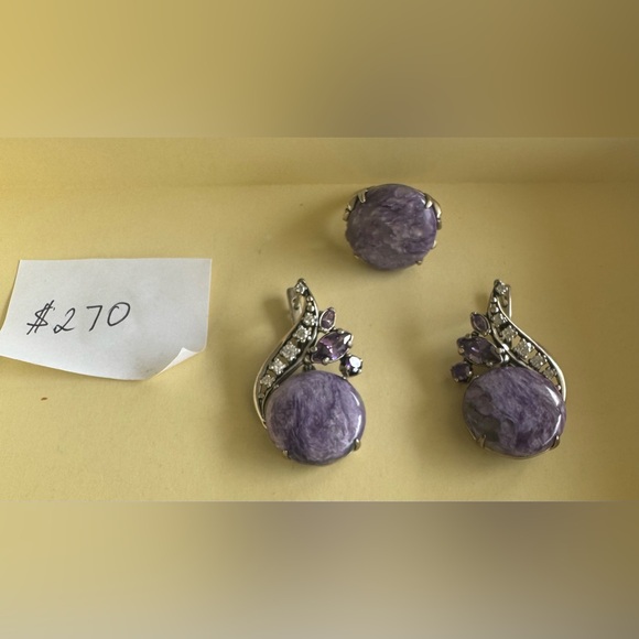Elegant Purple Stone Jewelry Set